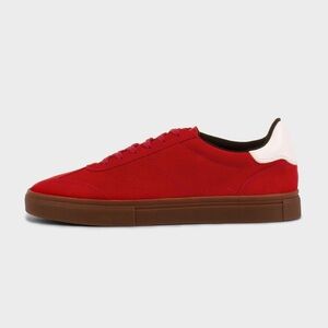 Vagabond Red Suede Low-Top Sneakers with White Heel